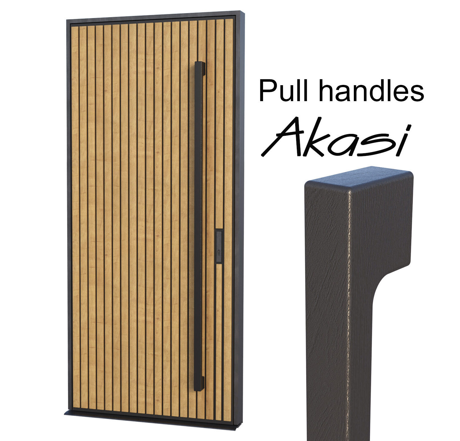 Wooden pull handles AKASI for front door