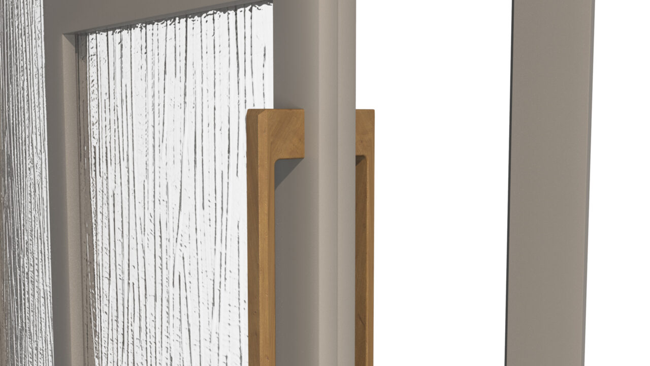Solid oak door handles D-2005F set