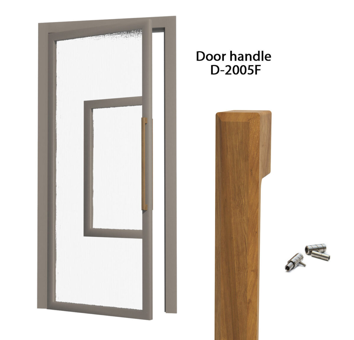 Solid oak door handles D-2005F set of 2