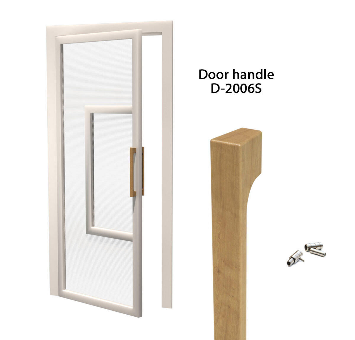 Wooden door pulls D-2006S set of 2 from solid wood