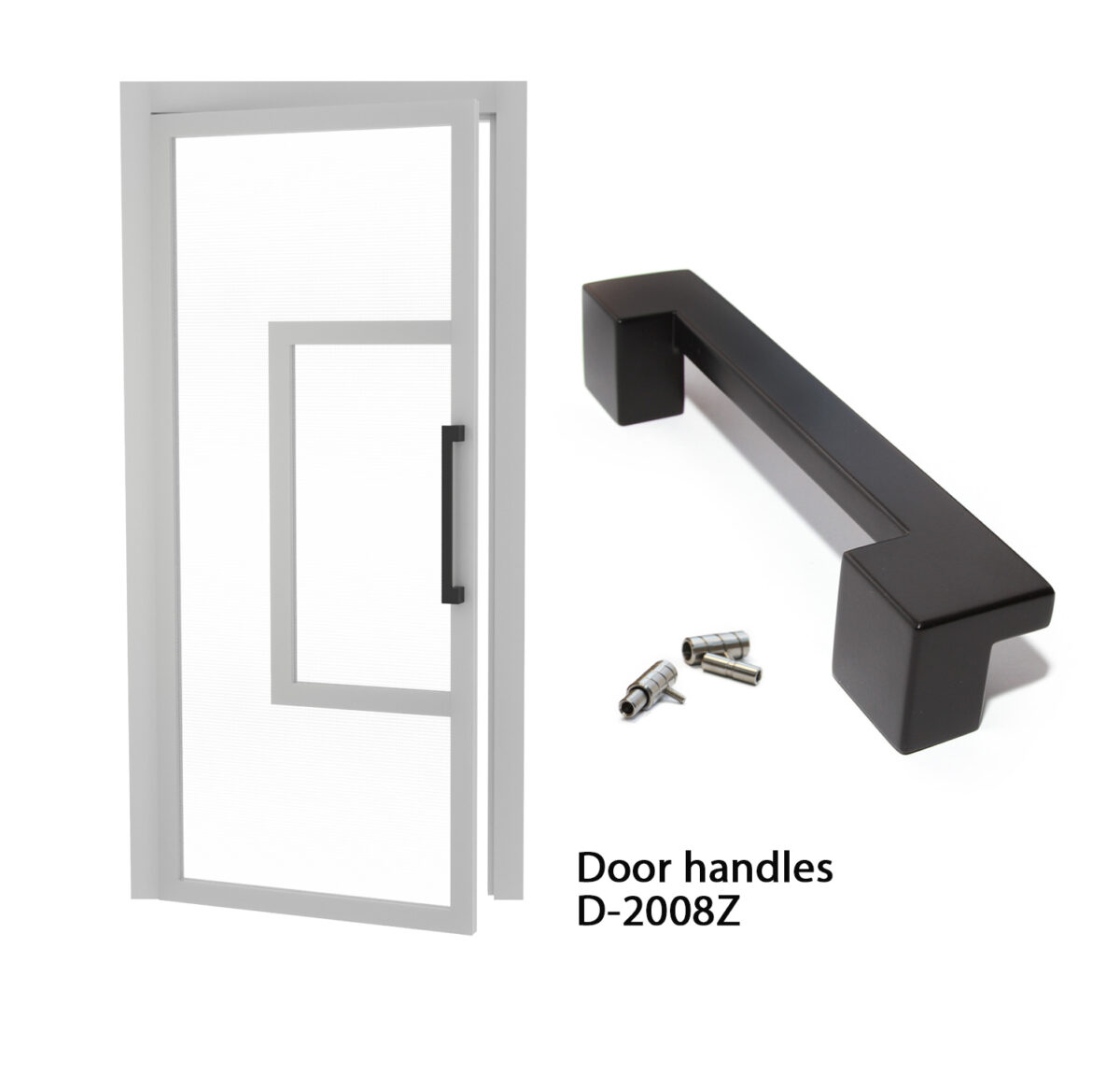 Black door handles D-2008Z RAL set of 2