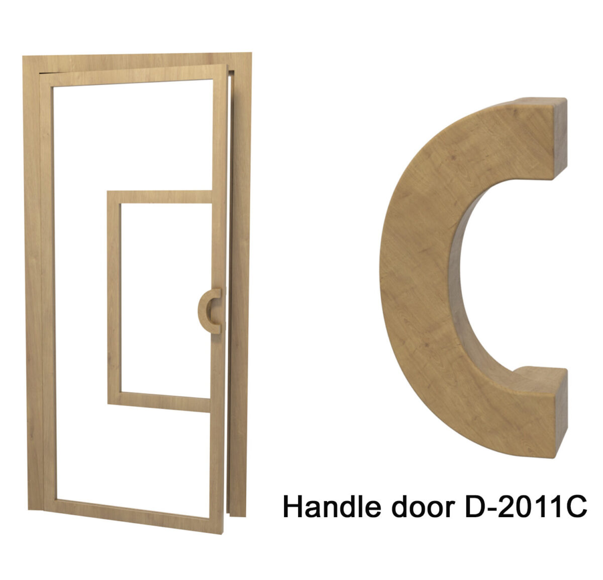 Oak door handle D-2011C set of 2