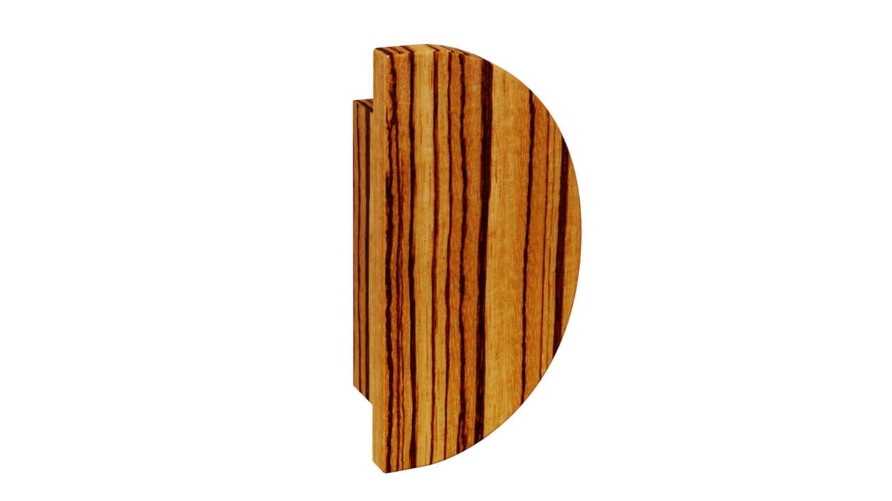 Semicircular door handle D-2010C wooden zebrano