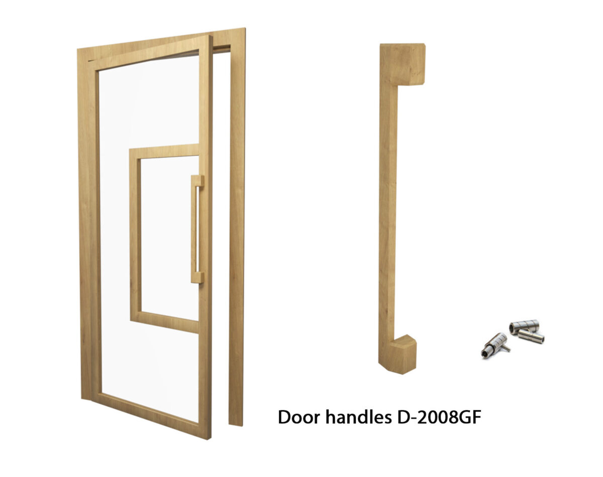 Długa klamka do drzwi D-2008GF – 2 sztuki z litego drewna