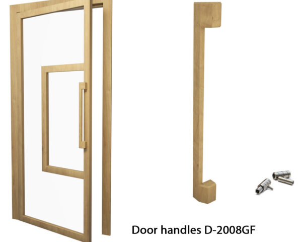 Long door knob D-2008GF  2 pieces of solid wood