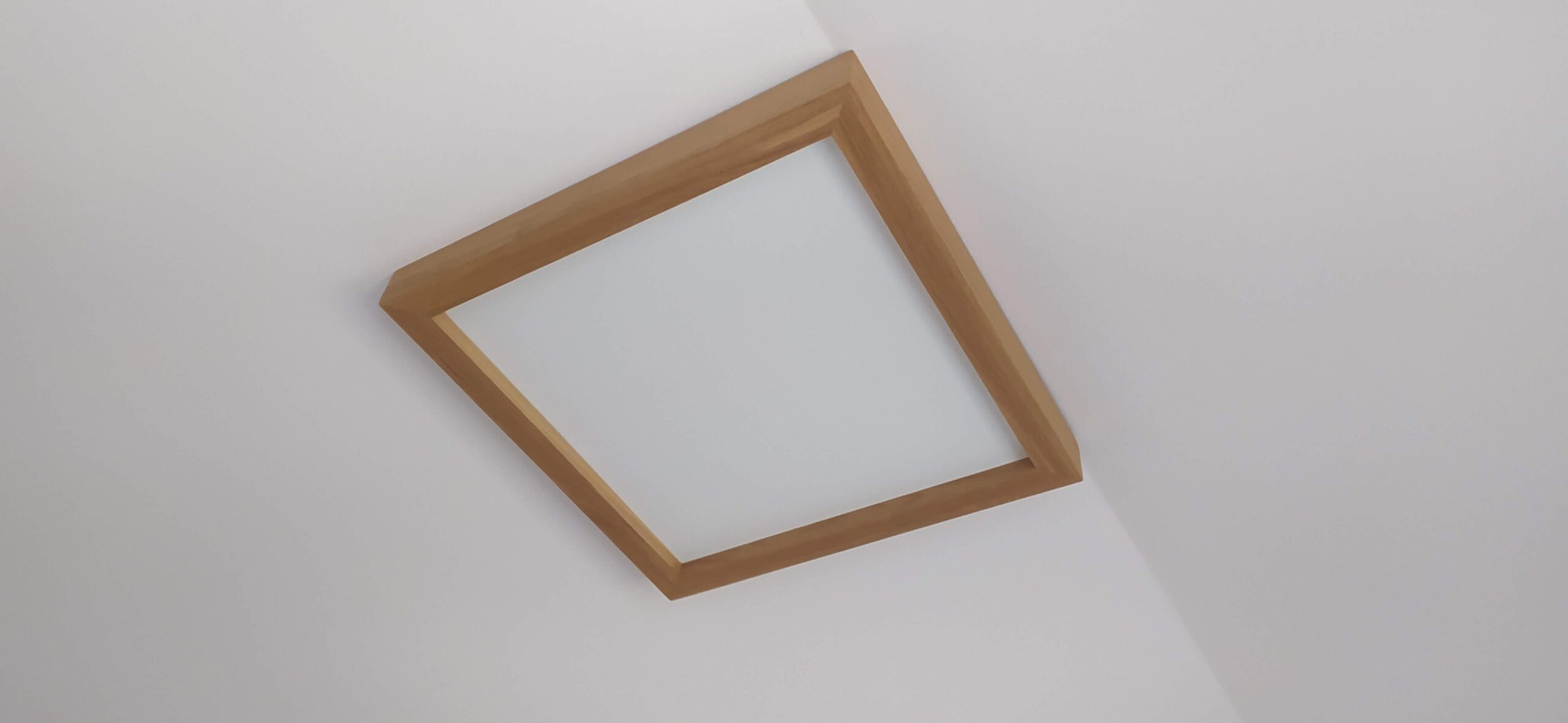 Wooden lamp LED panel 60x60 cm Slim FLORENCE ceiling lamp housing natural wood Armstrong