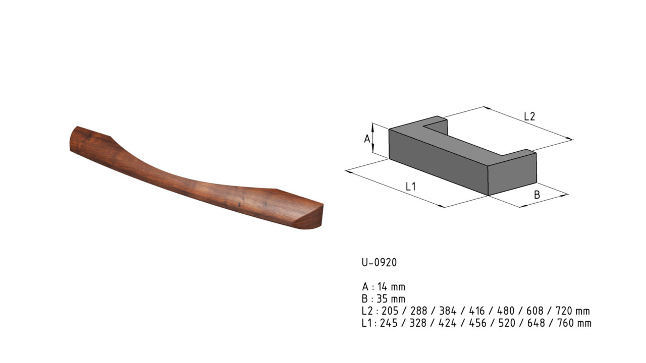 Modern wooden handles U-0920 size