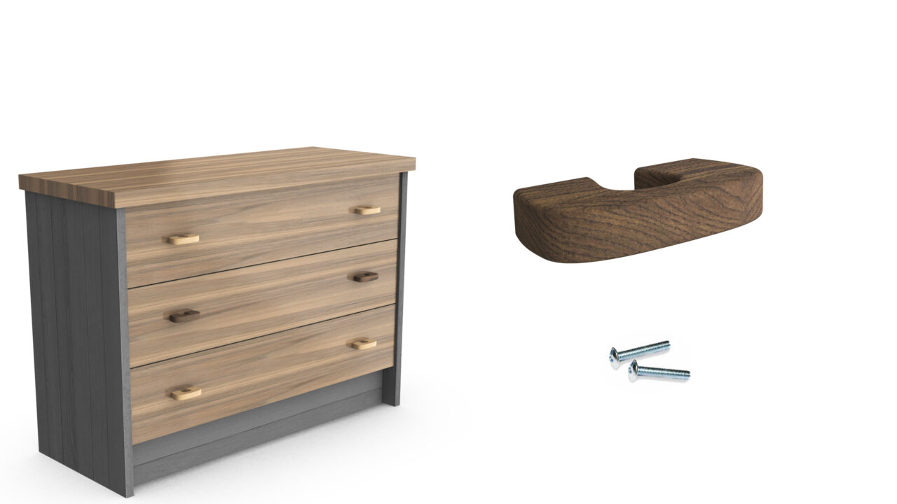 Wooden handles for furniture U-2001XS walnut