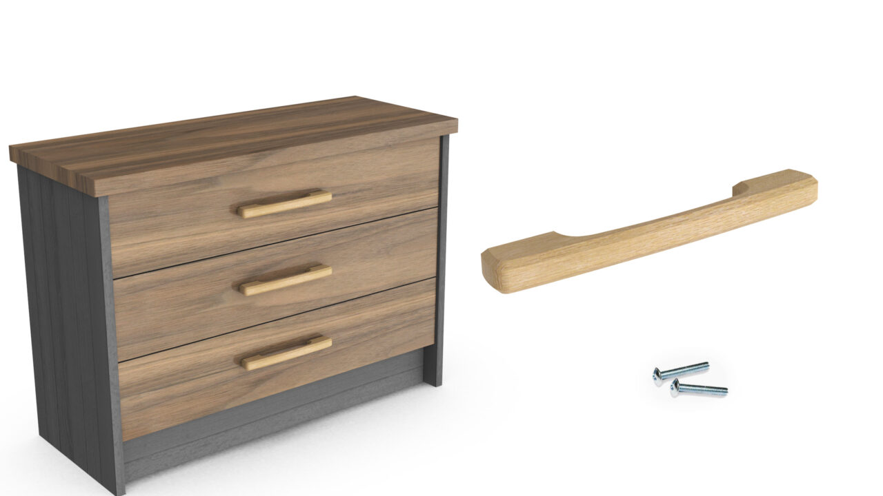 Furniture handles U-2004 made of solid wood oak