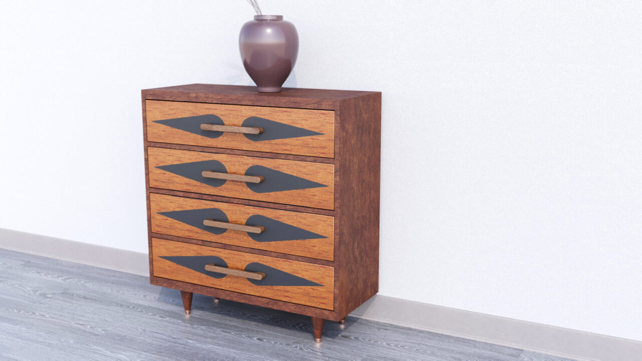 wooden furniture handle U-4305 Toskana Oak chest of drawers for clothes