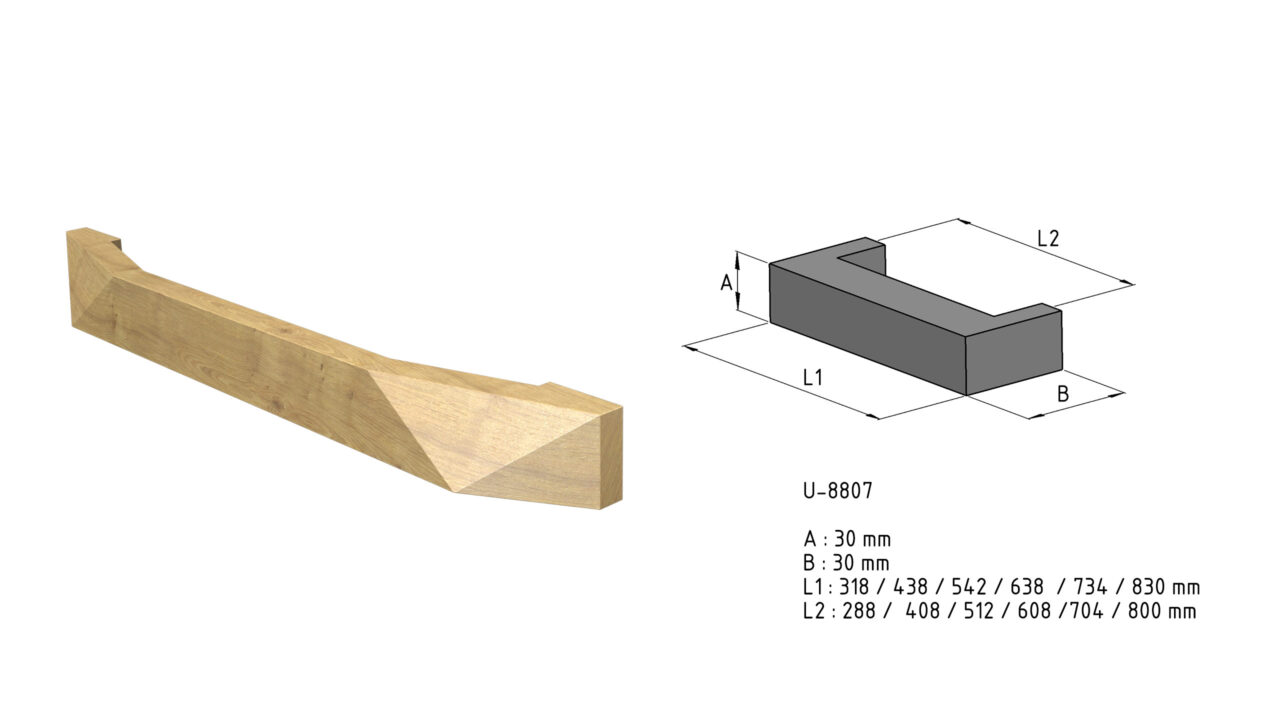 Wooden handles U-8807 Furniture size