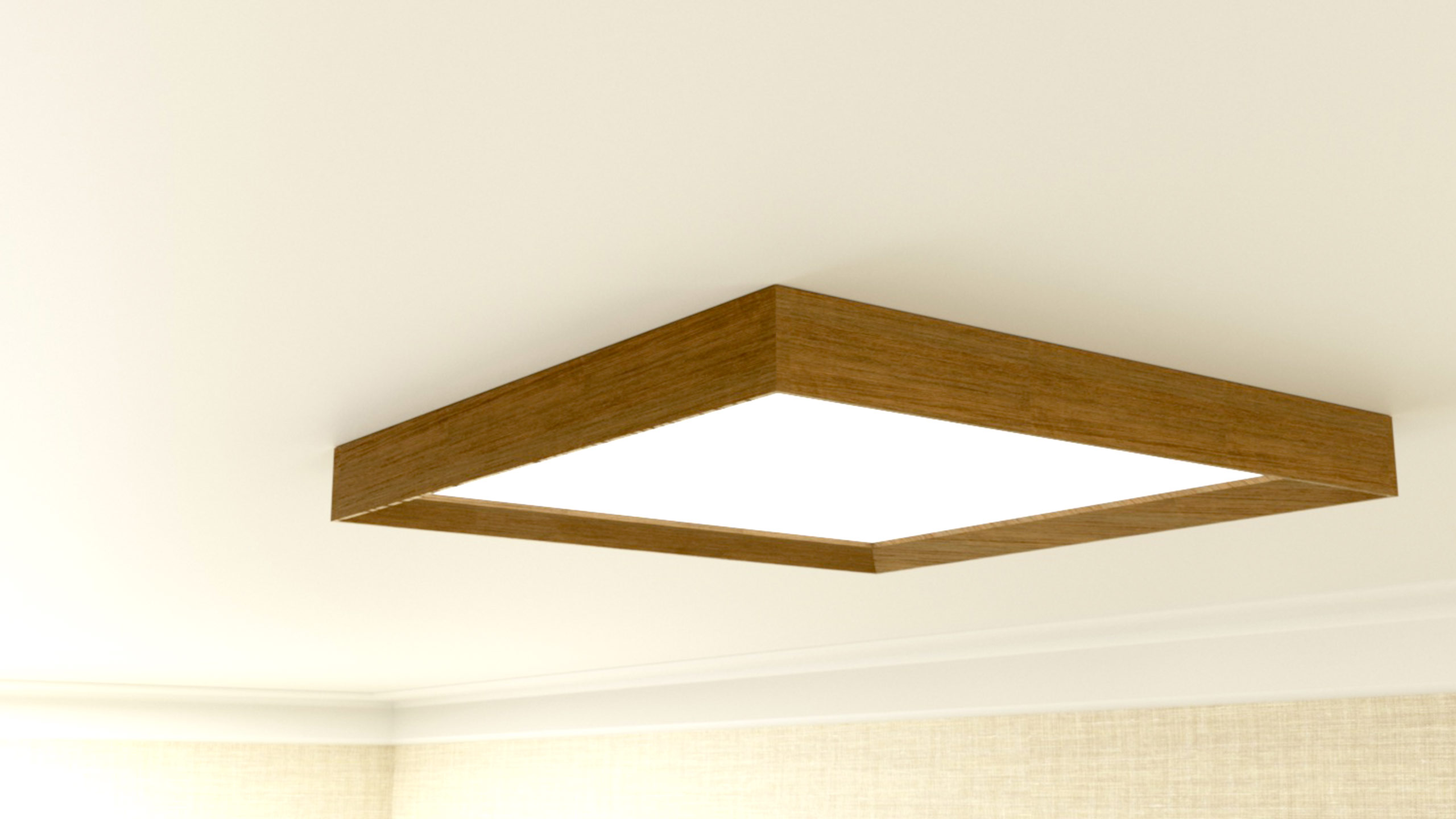 Wooden lamp LED panel 60x60 cm Slim FLORENCE ceiling lamp housing natural wood oak