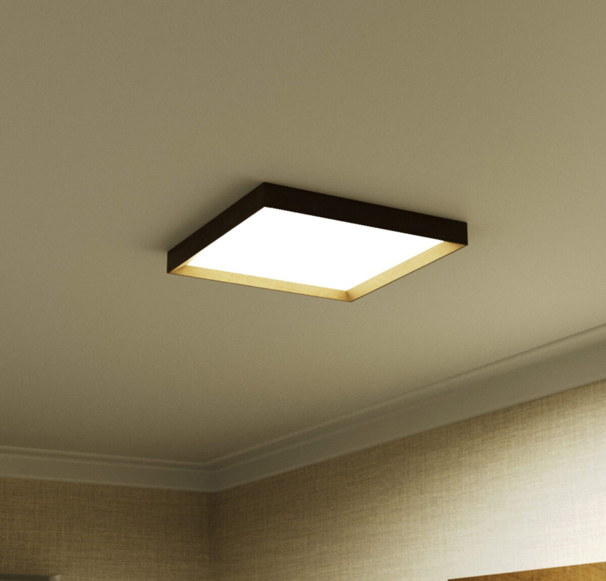 Wooden lamp LED panel 60x60 cm Slim FLORENCE ceiling lamp housing natural wood Armstrong type cassette