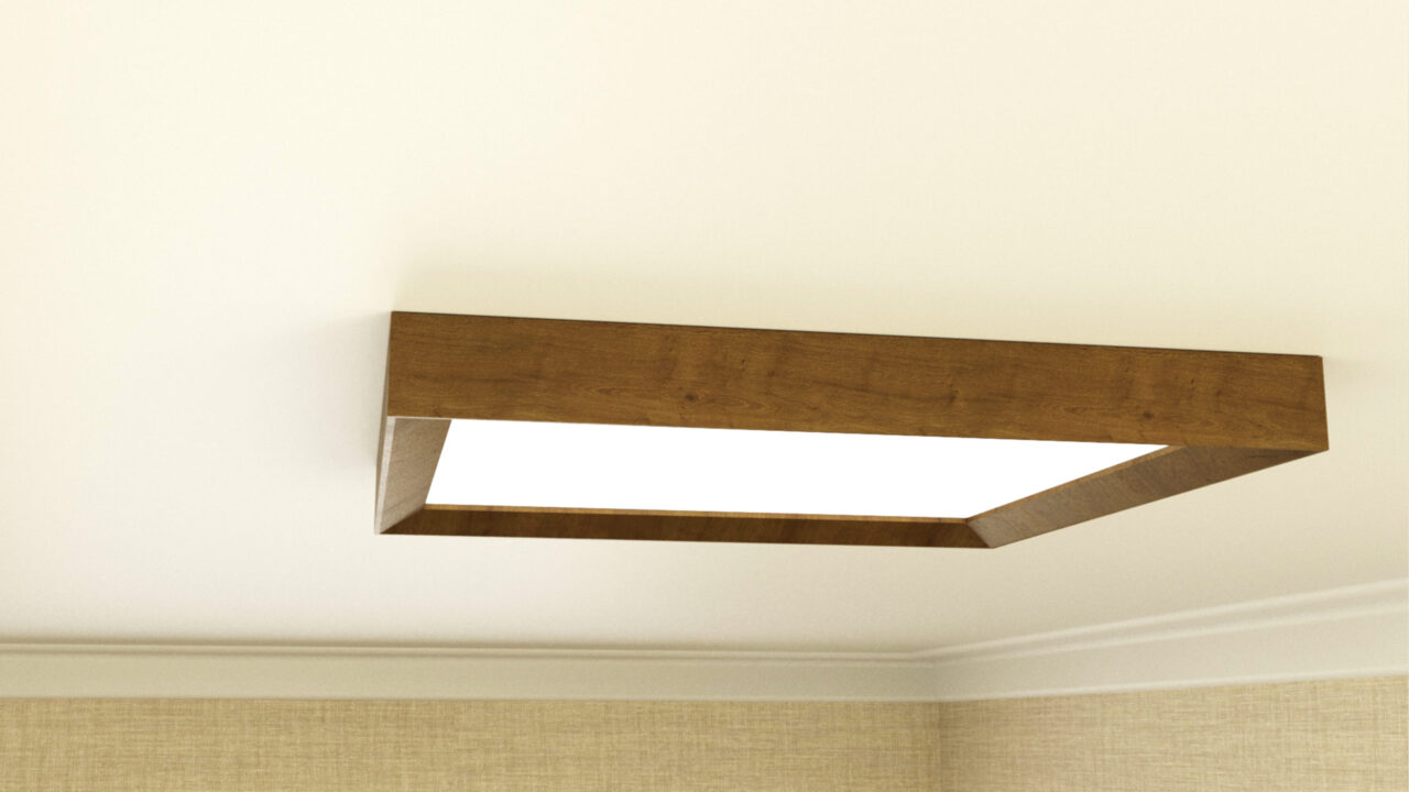 Wooden lamp LED panel 60x60 cm Slim FLORENCE ceiling lamp housing natural oak