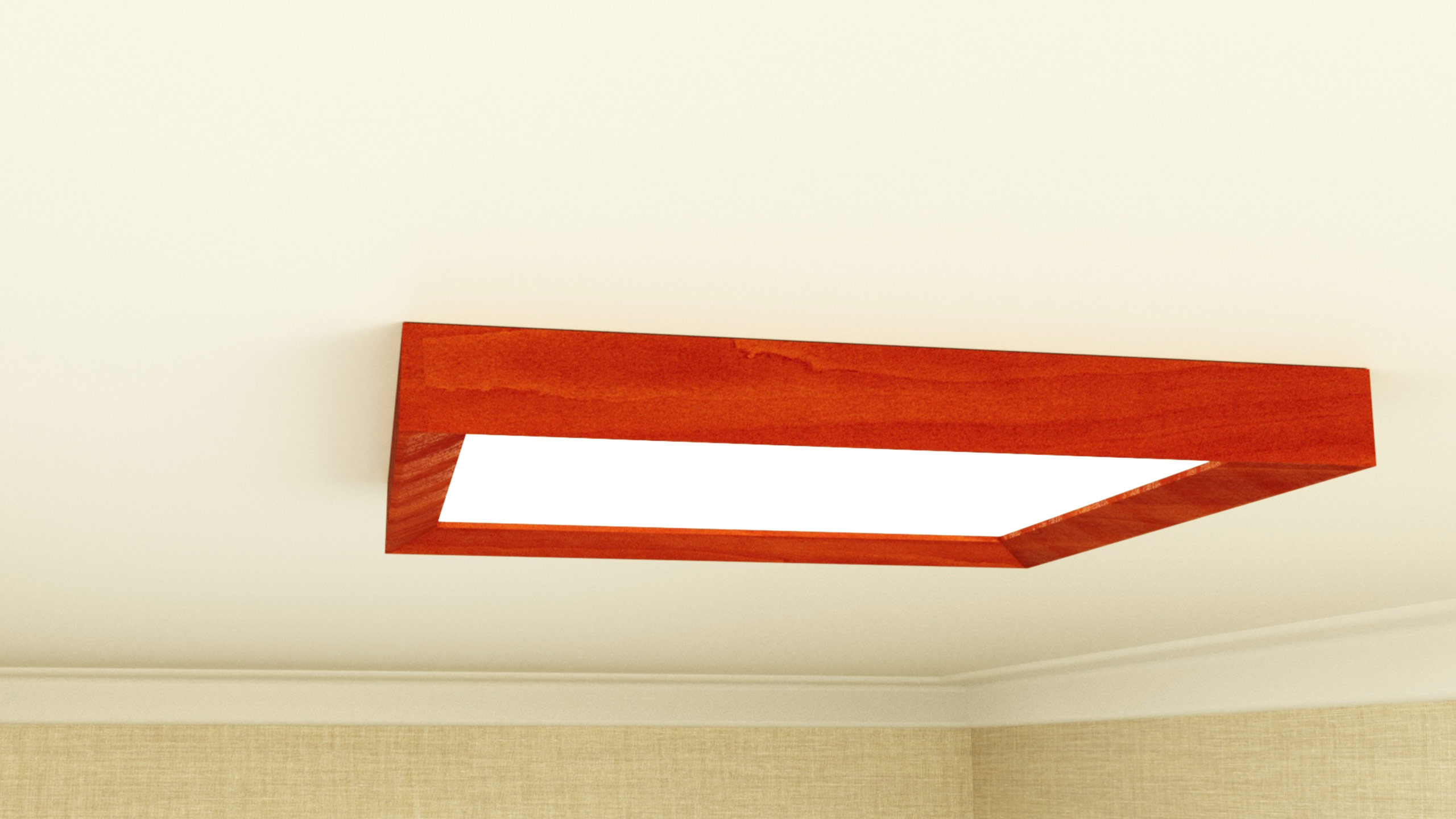 Wooden lamp LED panel 60x60 cm Slim FLORENCE ceiling lamp housing natural oak red