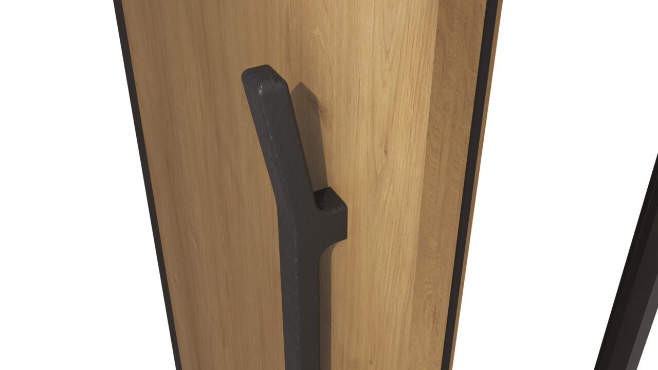 Wooden handles for large doors Kioto black