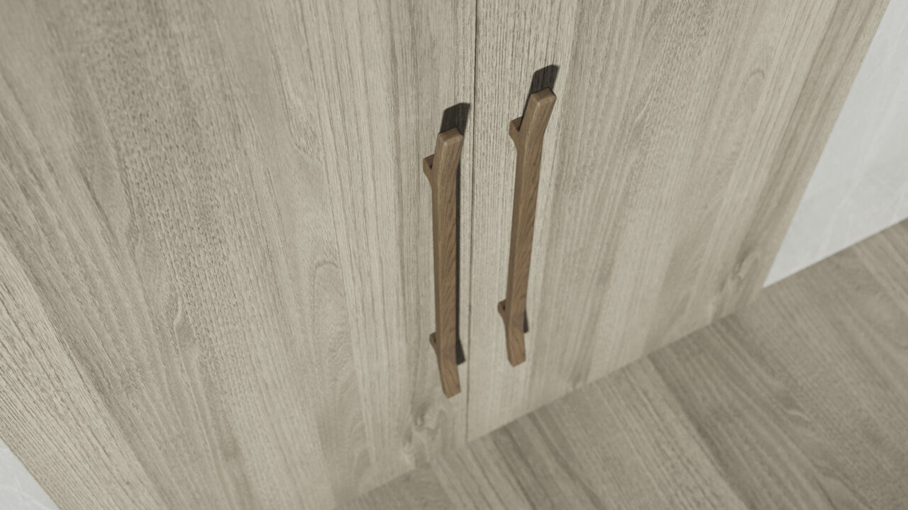 Nowoczesna antaba z drewna KIOTO do drzwi wejściowych dąb