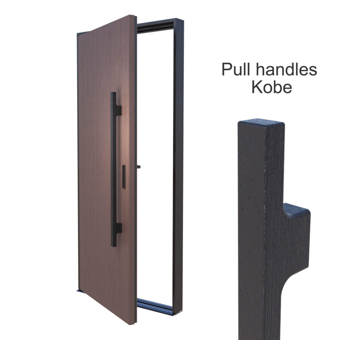 Direct wooden pull handles KOBE of front door